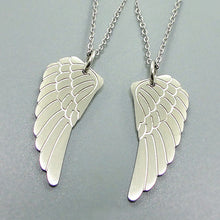Load image into Gallery viewer, 2/PCS Popular tainless Steel Angel Wings pendant Necklace Black Feather long Chain Choker lover Jewerly Gift For Couple Friends