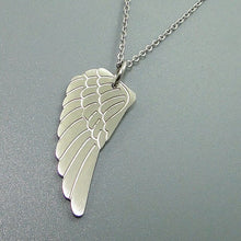 Load image into Gallery viewer, 2/PCS Popular tainless Steel Angel Wings pendant Necklace Black Feather long Chain Choker lover Jewerly Gift For Couple Friends