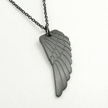 Load image into Gallery viewer, 2/PCS Popular tainless Steel Angel Wings pendant Necklace Black Feather long Chain Choker lover Jewerly Gift For Couple Friends