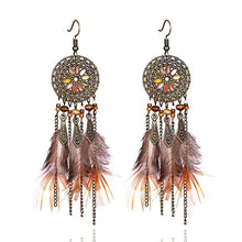 Load image into Gallery viewer, Women Tassel Dangle Long Earrings For Women Owl Leaf Feather earrings Jewelry Earrings Bride Jewelry