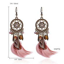 Load image into Gallery viewer, Women Tassel Dangle Long Earrings For Women Owl Leaf Feather earrings Jewelry Earrings Bride Jewelry
