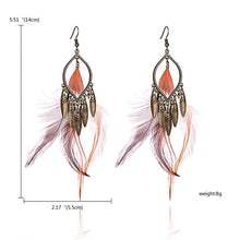 Load image into Gallery viewer, Women Tassel Dangle Long Earrings For Women Owl Leaf Feather earrings Jewelry Earrings Bride Jewelry