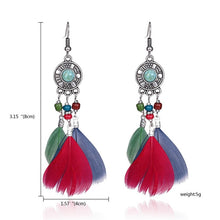 Load image into Gallery viewer, Women Tassel Dangle Long Earrings For Women Owl Leaf Feather earrings Jewelry Earrings Bride Jewelry