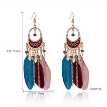 Load image into Gallery viewer, Women Tassel Dangle Long Earrings For Women Owl Leaf Feather earrings Jewelry Earrings Bride Jewelry