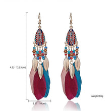Load image into Gallery viewer, Women Tassel Dangle Long Earrings For Women Owl Leaf Feather earrings Jewelry Earrings Bride Jewelry